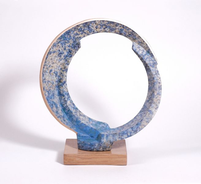 Floating Segments - Bronze and Oak Table Sculpture