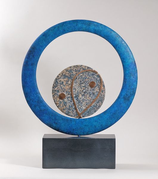 Cycles XIV Bronze and Slate Table Sculpture - Large Version