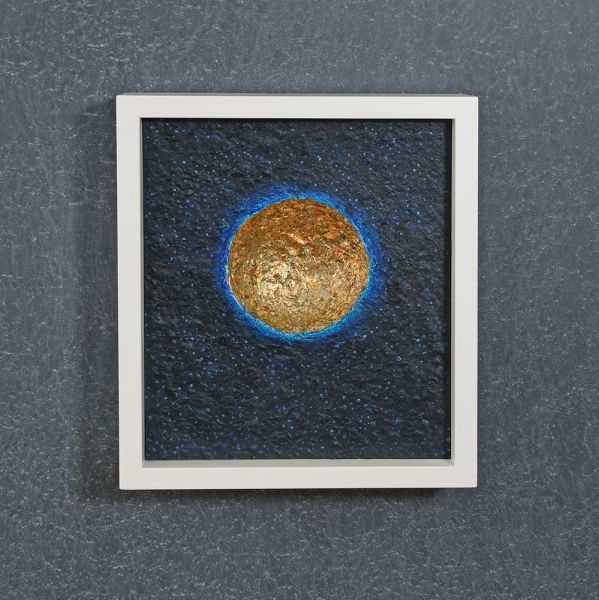 Night Sea Painted and Leafed Resin Wall Sculpture