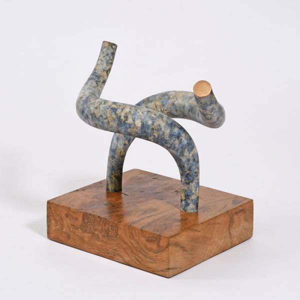 Metamorphosis Bronze and Oak Table Sculpture