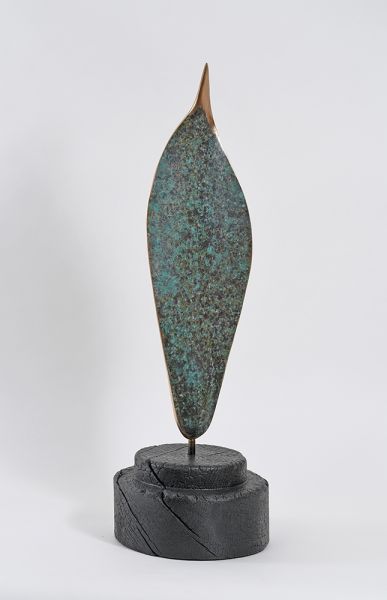 Out & About Bronze and Oak Contemporary Sculpture