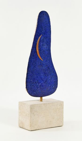 Smiling Sky Bronze and Stone Sculpture