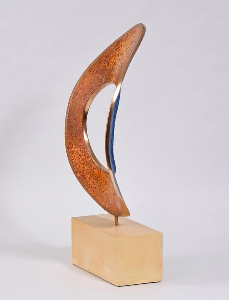 Warp Rotating Bronze Table Sculpture