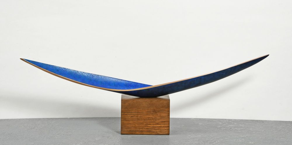 Autumn Equinox Bronze and Oak Tabletop Sculpture