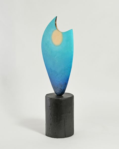 Distant Peace Bronze and Yew Sculpture