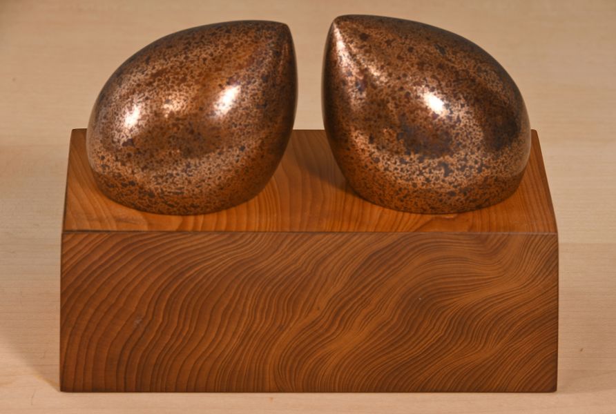 Hooked II - Bronze and Yew Desktop Sculpture