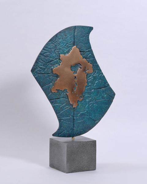 Let's Go III Bronze and Slate Sculpture
