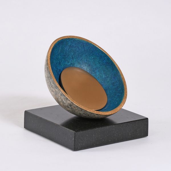 Protection V Bronze and Granite Desktop Sculpture