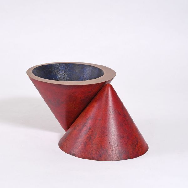Twin Cones Bronze Desktop Sculpture